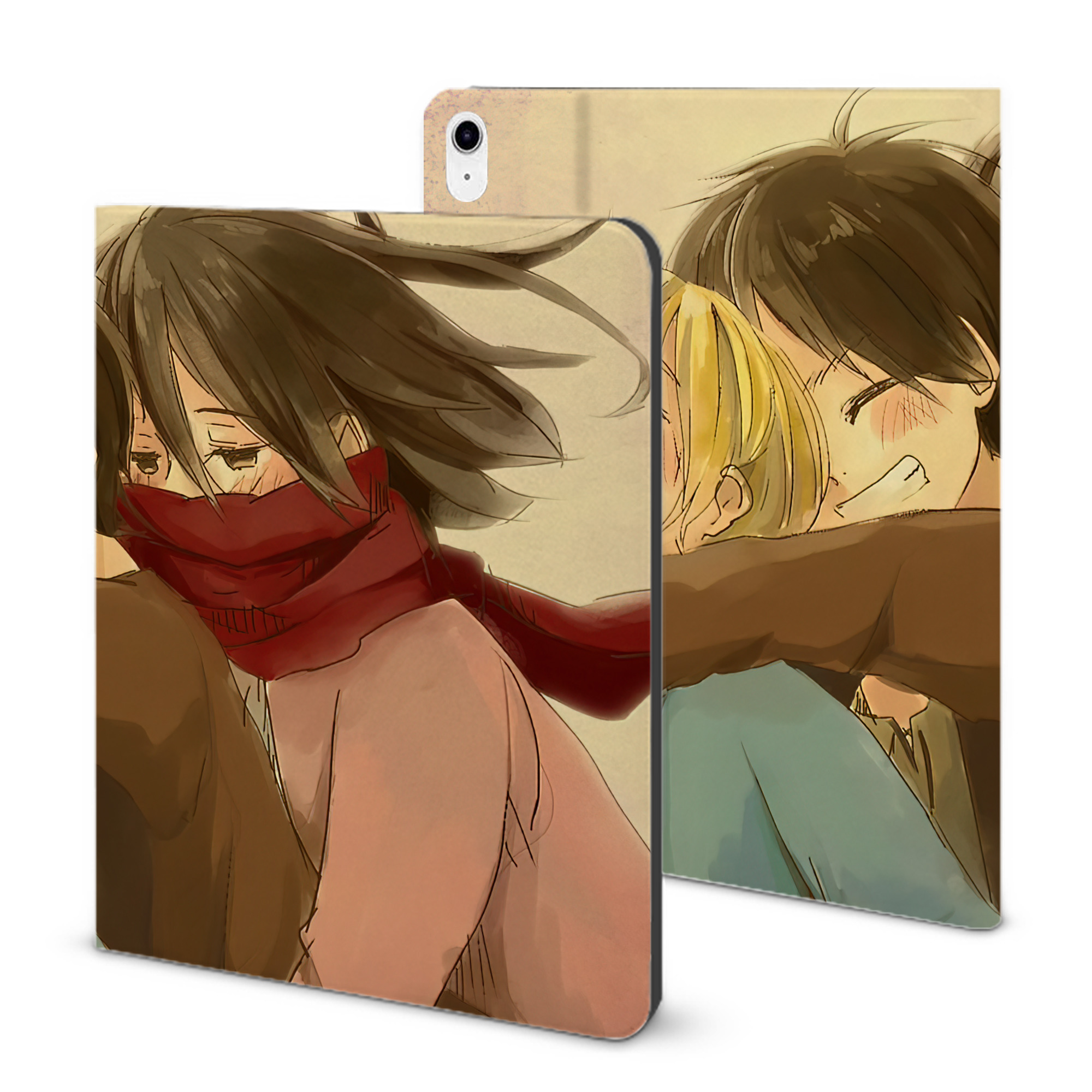 （画像用） 進撃の巨人 Attack on Titan IPad ケース ブック型 PUレザー TPU 耐衝撃 軽量 薄型 ペン収納なし 全面保護 IPad 各モデル対応